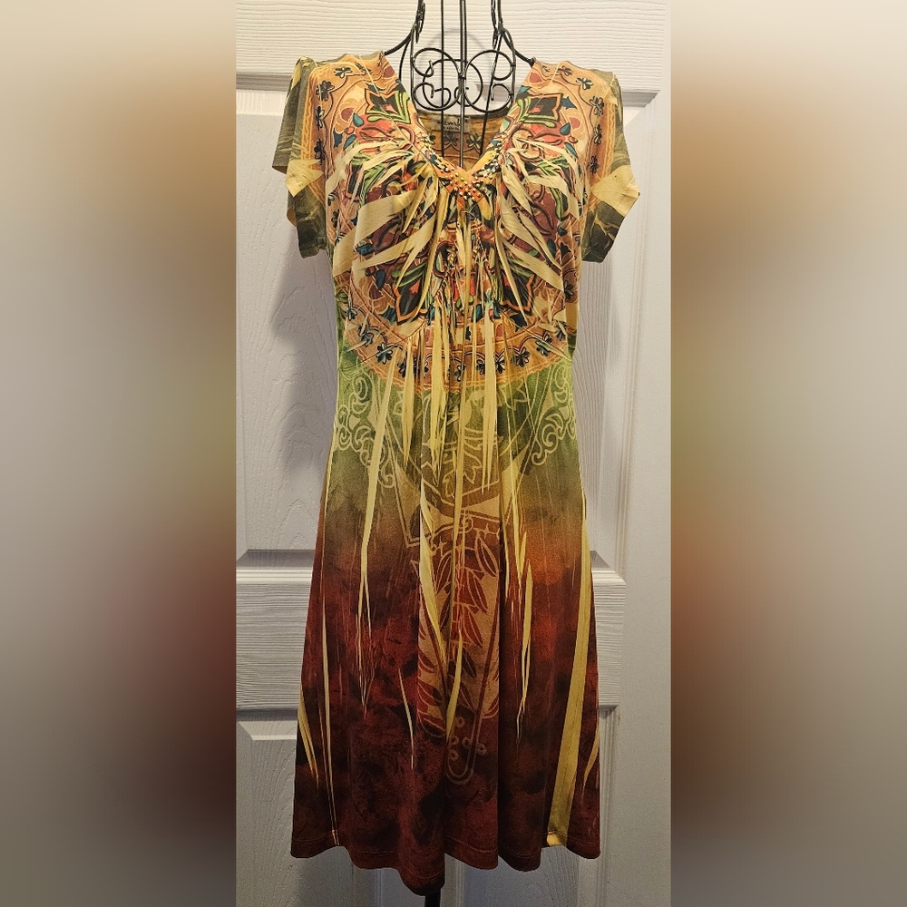 One World Screen Print Mini Dress